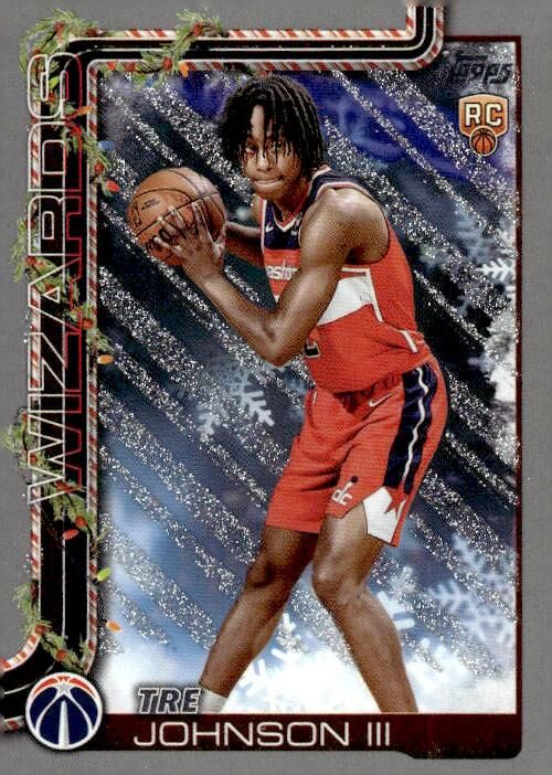 2025-26 Topps Holiday #H166 Tre Johnson III Glitter Holiday