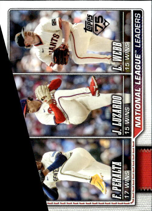 2026 Topps #117 NLL Wins (Freddy Peralta / Jesús Luzardo / Logan Webb)