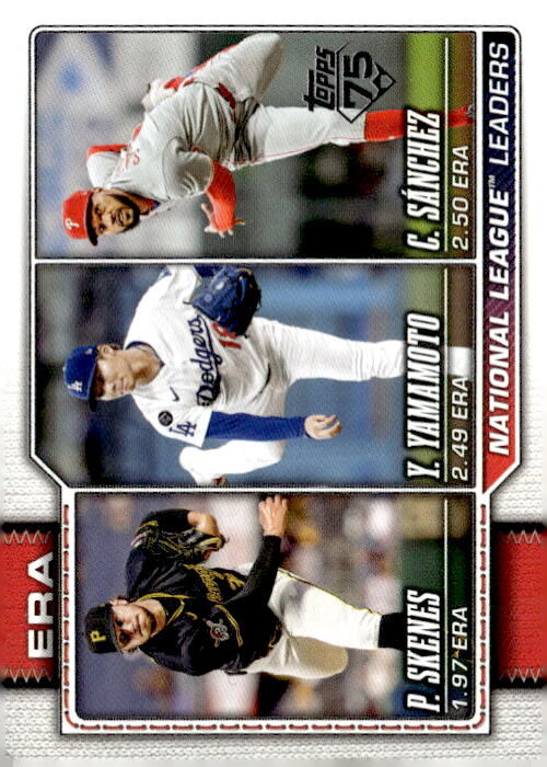 2026 Topps #203 NLL ERA (Paul Skenes / Yoshinobu Yamamoto / Cristopher Sánchez)