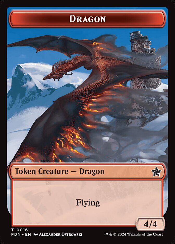 Foundations #16 // 17 Dragon (0016) // Dragon (0017) Doubled-Sided Token