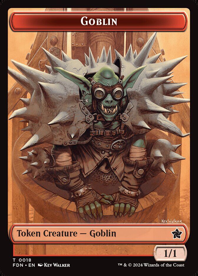 Foundations #18 // 15 Goblin // Zombie Doubled-Sided Token