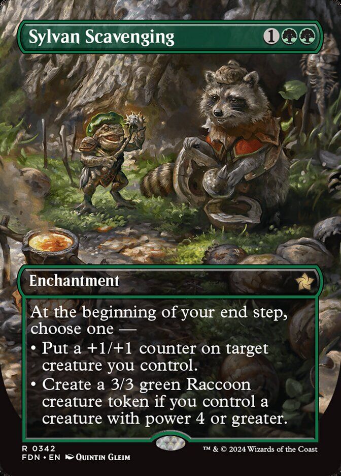 Foundations #403 Sylvan Scavenging (Borderless) (Mana Foil)