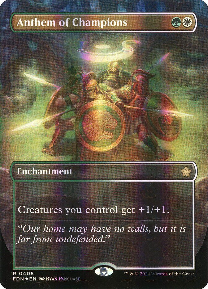 Foundations #405 Anthem of Champions (Borderless) (Mana Foil)
