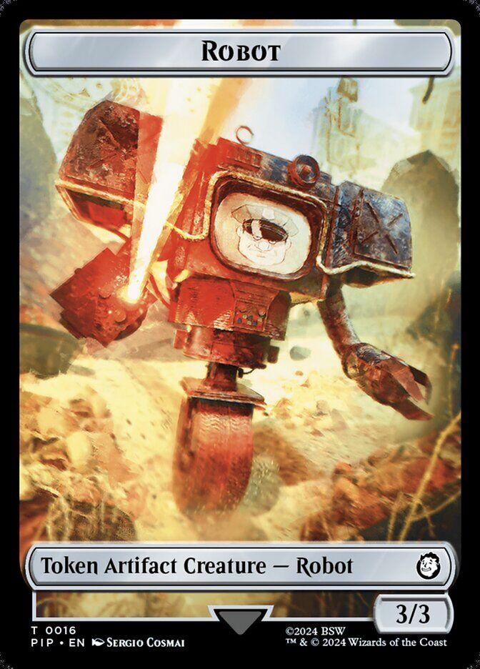 Universes Beyond: Fallout #16 // 14 Robot // Food (0014) Double-Sided Token