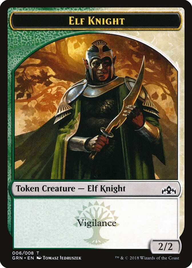 Guilds of Ravnica #6 // 8 Elf Knight // Saproling Double-Sided Token