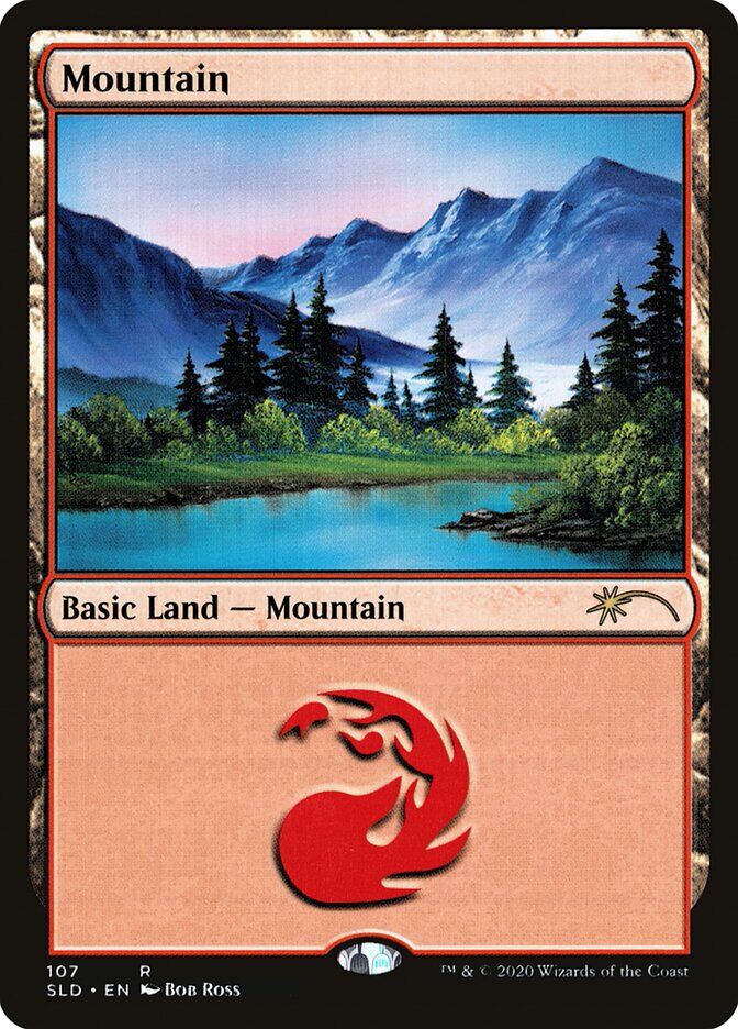 Secret Lair Drop Series #107 Mountain (107) (Bob Ross)
