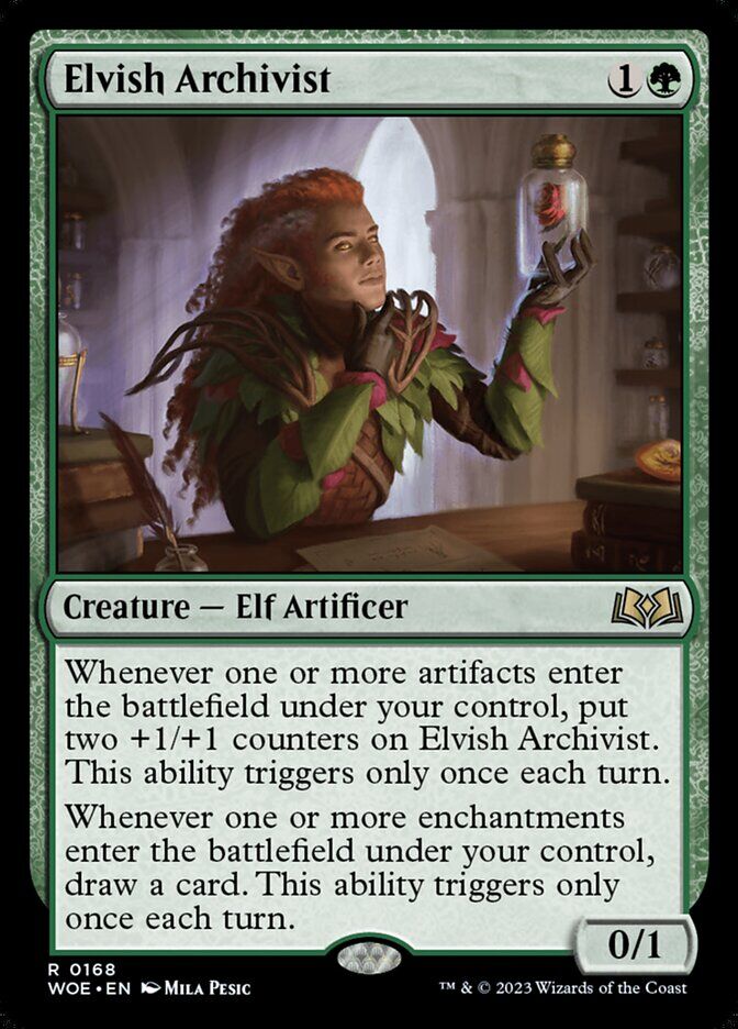 Wilds of Eldraine #355 Elvish Archivist (Extended Art)