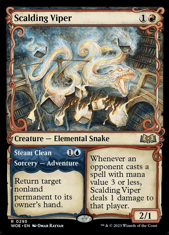 Wilds of Eldraine #295 Scalding Viper (Showcase)