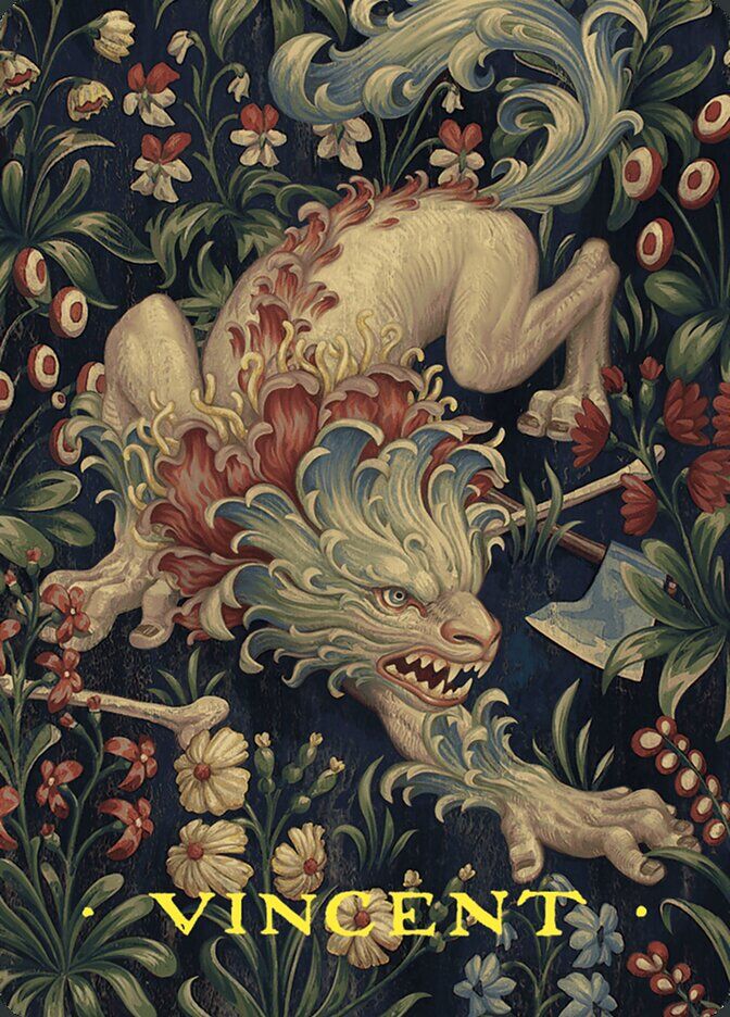 Art Series: Wilds of Eldraine #56 Beast Token Art Card (Gold-Stamped Signature)