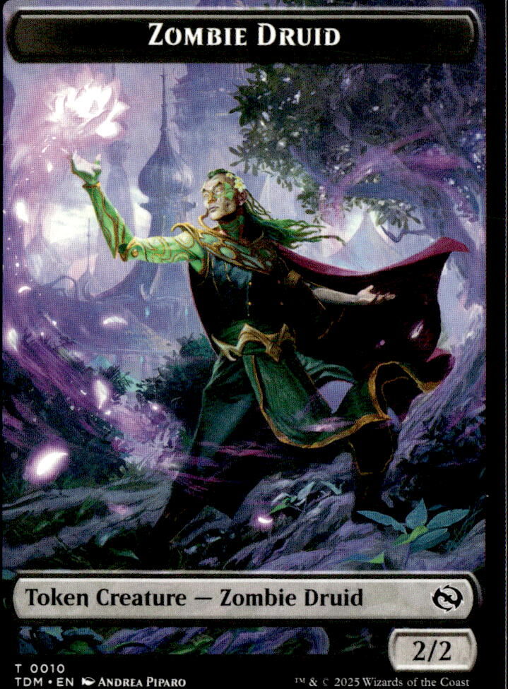 Tarkir: Dragonstorm #10 // 16 Zombie Druid // Treasure Double-Sided Token