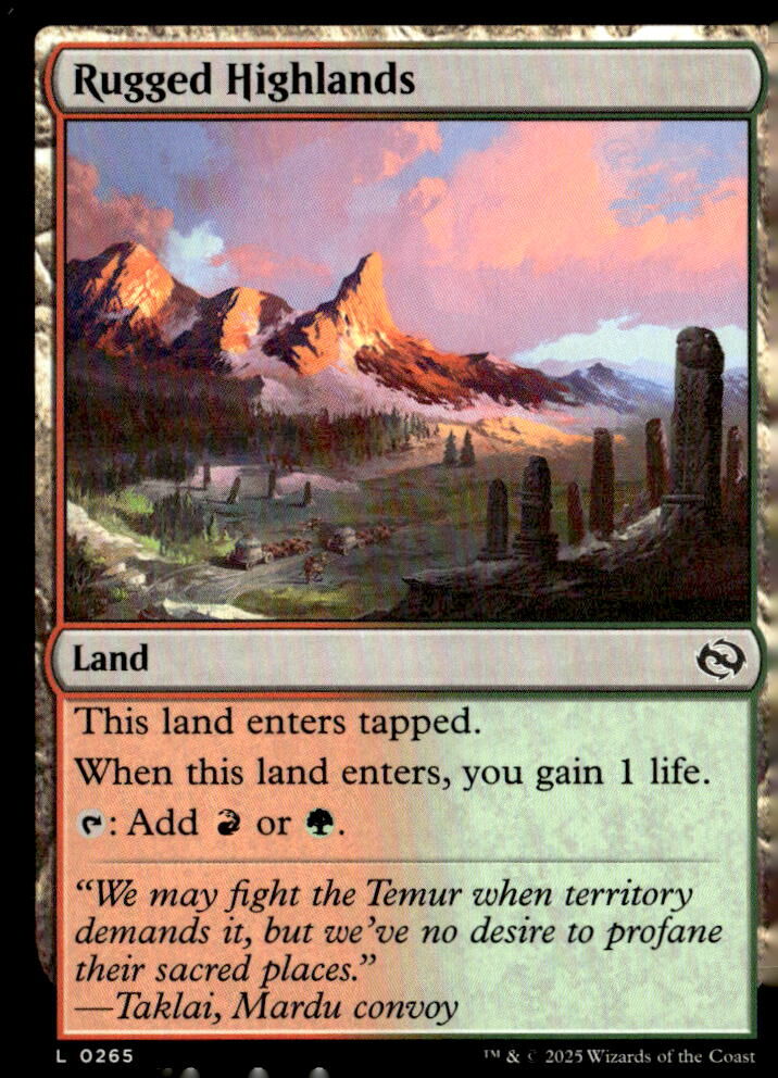 Tarkir: Dragonstorm #265 Rugged Highlands