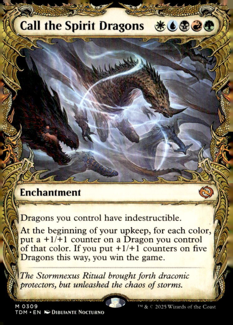 Tarkir: Dragonstorm #309 Call the Spirit Dragons (Showcase)