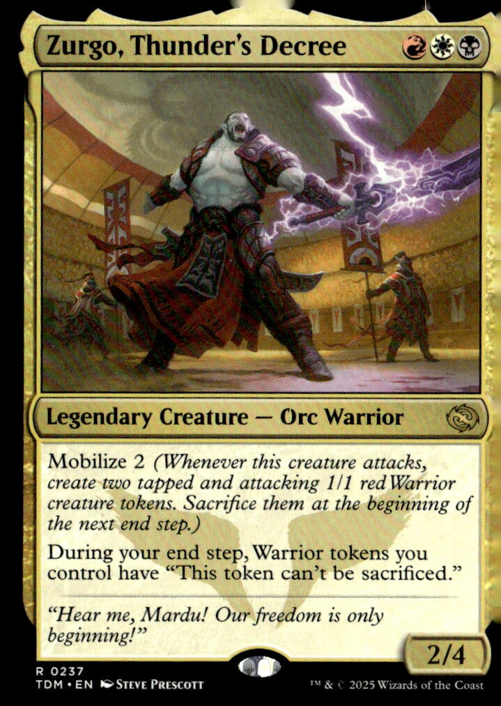 Tarkir: Dragonstorm #237 Zurgo, Thunder's Decree