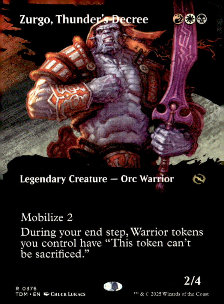 Tarkir: Dragonstorm #376 Zurgo, Thunder's Decree (Borderless)