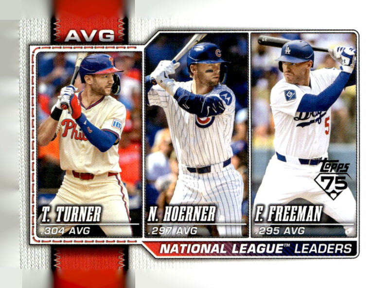 2026 Topps #151 National League Leaders Avg (Trea Turner / Nico Hoerner / Freddie Freeman)