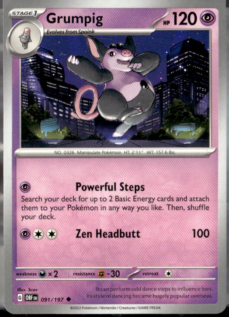 SV03: Obsidian Flames #091/197 Grumpig