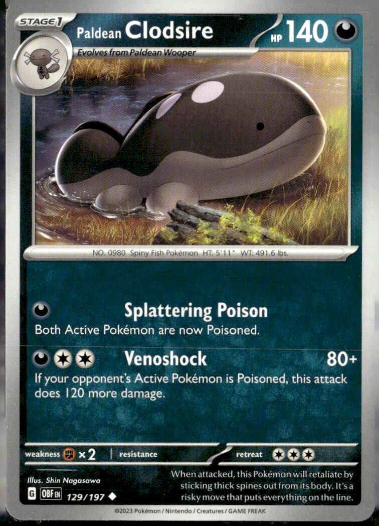 SV03: Obsidian Flames #129/197 Paldean Clodsire