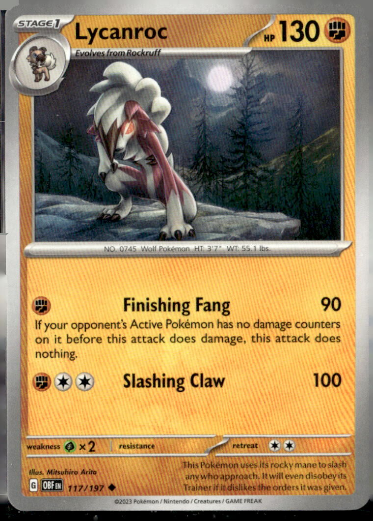 SV03: Obsidian Flames #117/197 Lycanroc