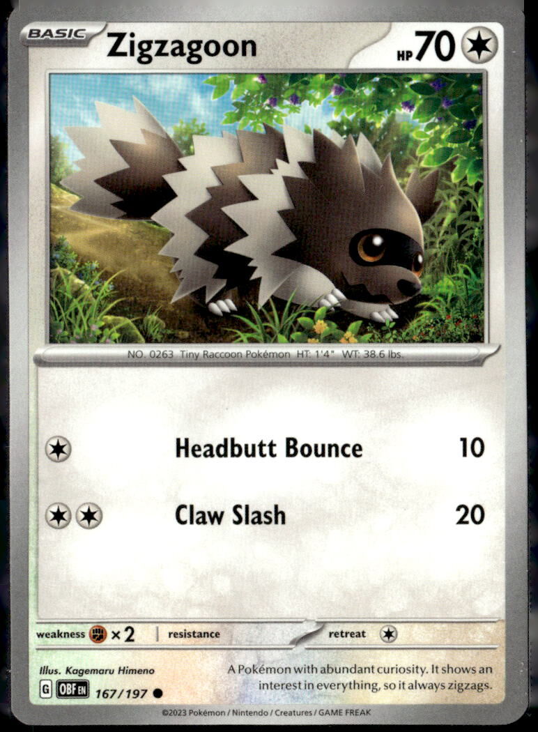 SV03: Obsidian Flames #167/197 Zigzagoon