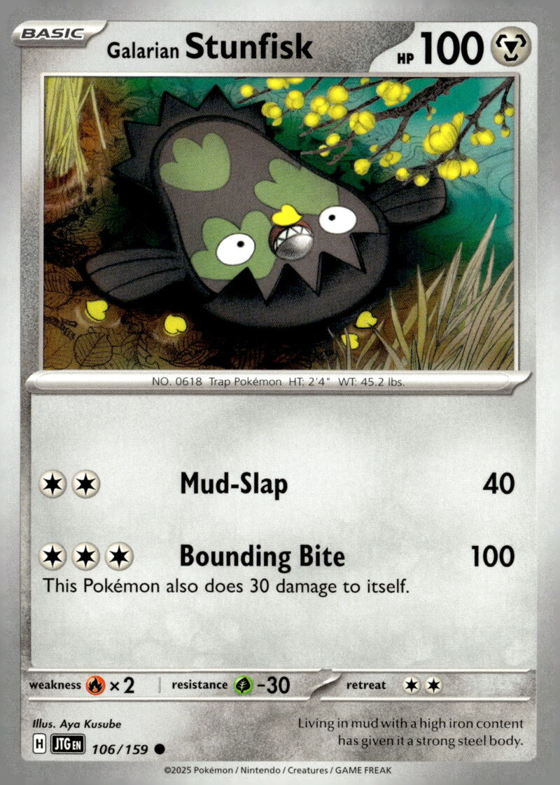 SV09: Journey Together #106/159 Galarian Stunfisk